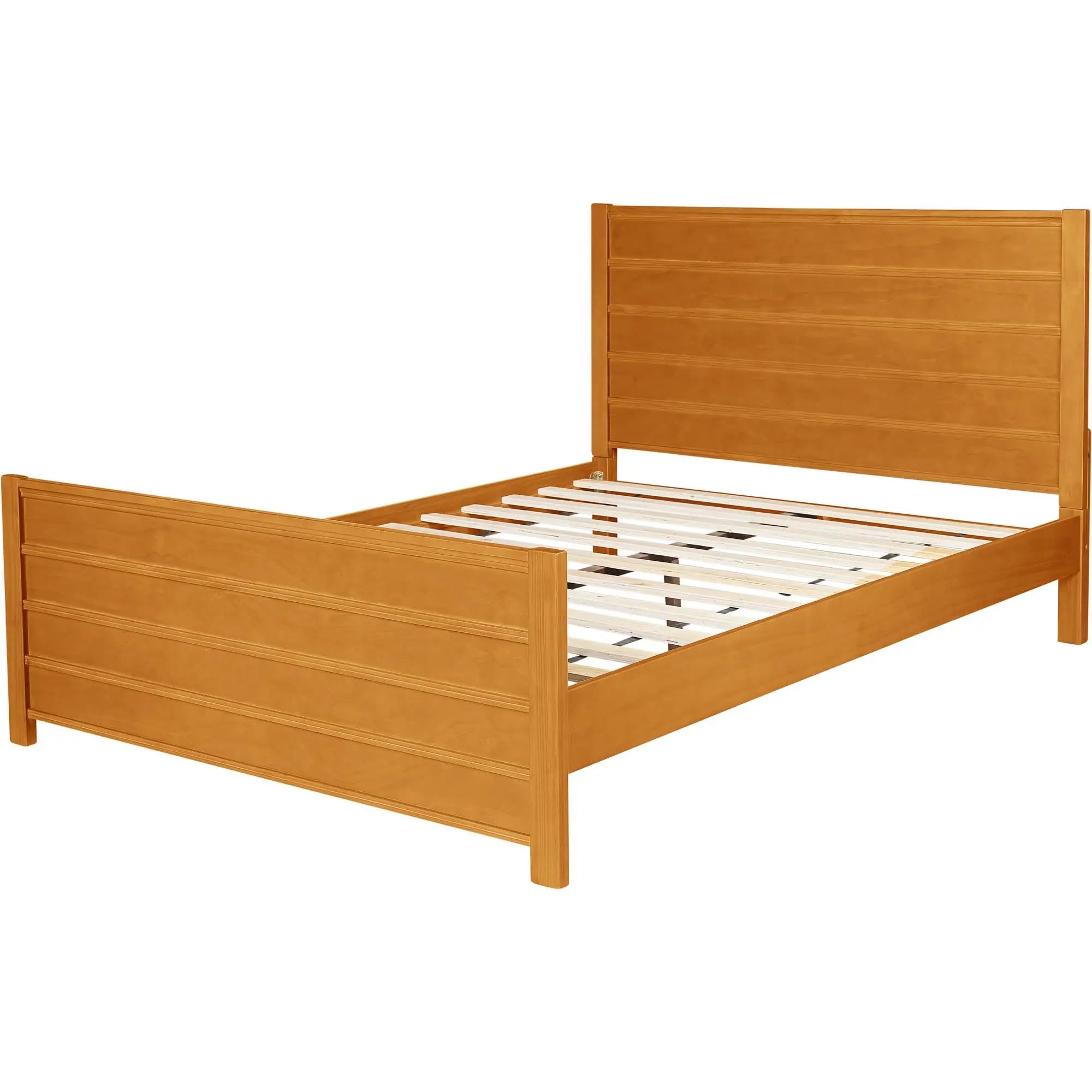 Brown Ribbed Texture Solid Wood King Bed Frame Homeroots Bed & Bath