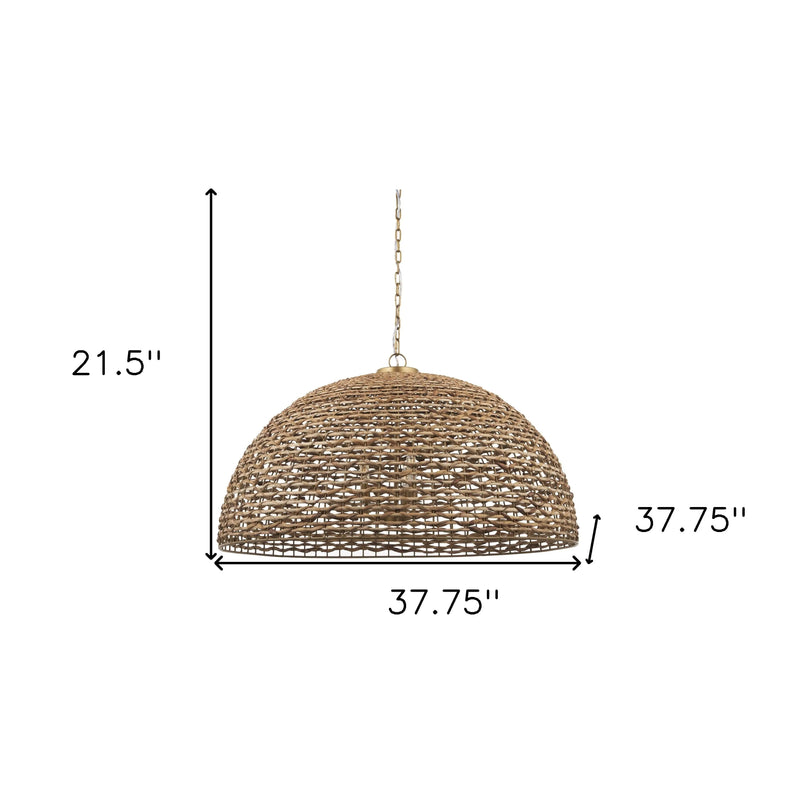 Brown Single Rattan Dimmable Ceiling Light With Brown Shades Homeroots Lighting