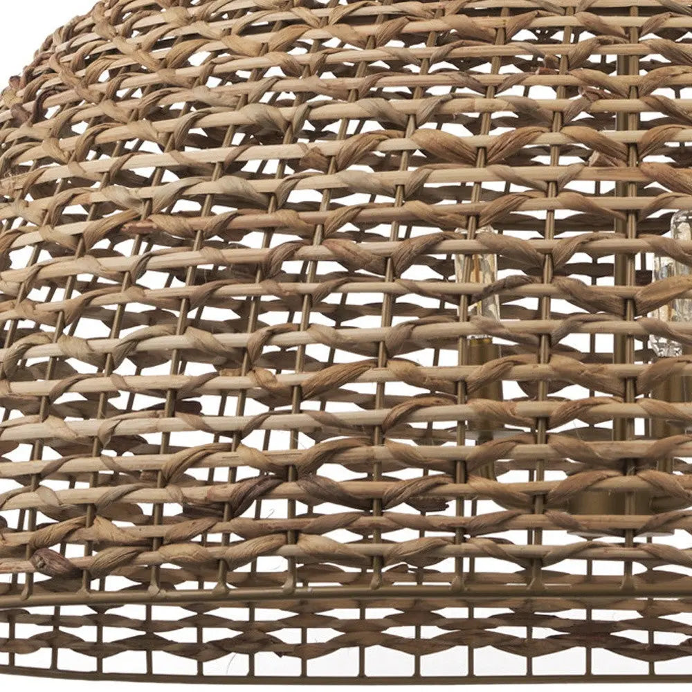 Brown Single Rattan Dimmable Ceiling Light With Brown Shades Homeroots Lighting