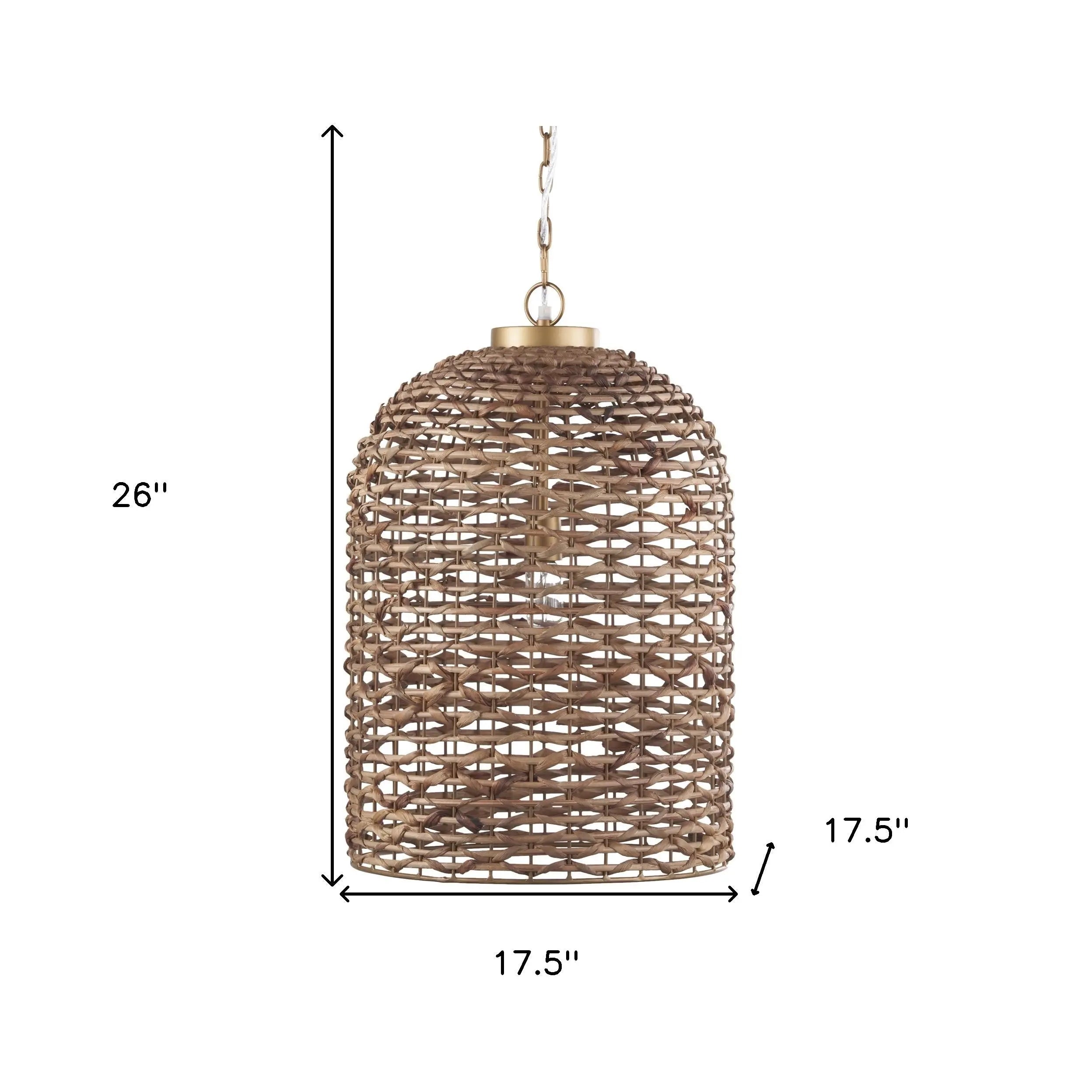 Brown Single Rattan Dimmable Ceiling Light With Brown Shades Homeroots Lighting