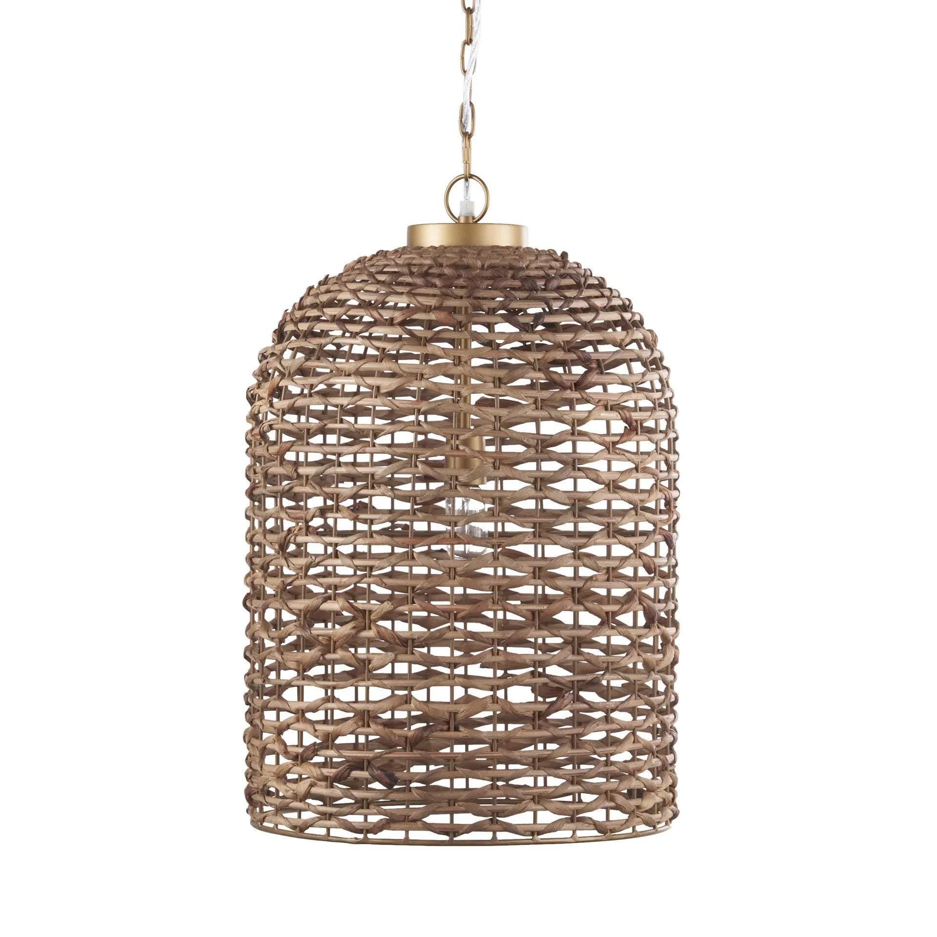 Brown Single Rattan Dimmable Ceiling Light With Brown Shades Homeroots Lighting