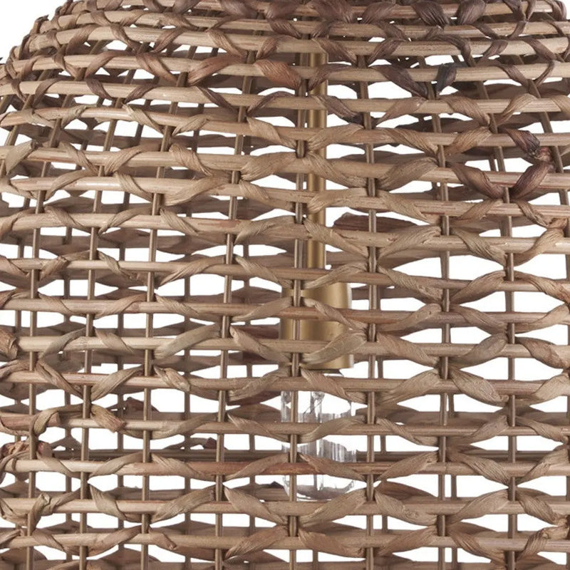 Brown Single Rattan Dimmable Ceiling Light With Brown Shades Homeroots Lighting