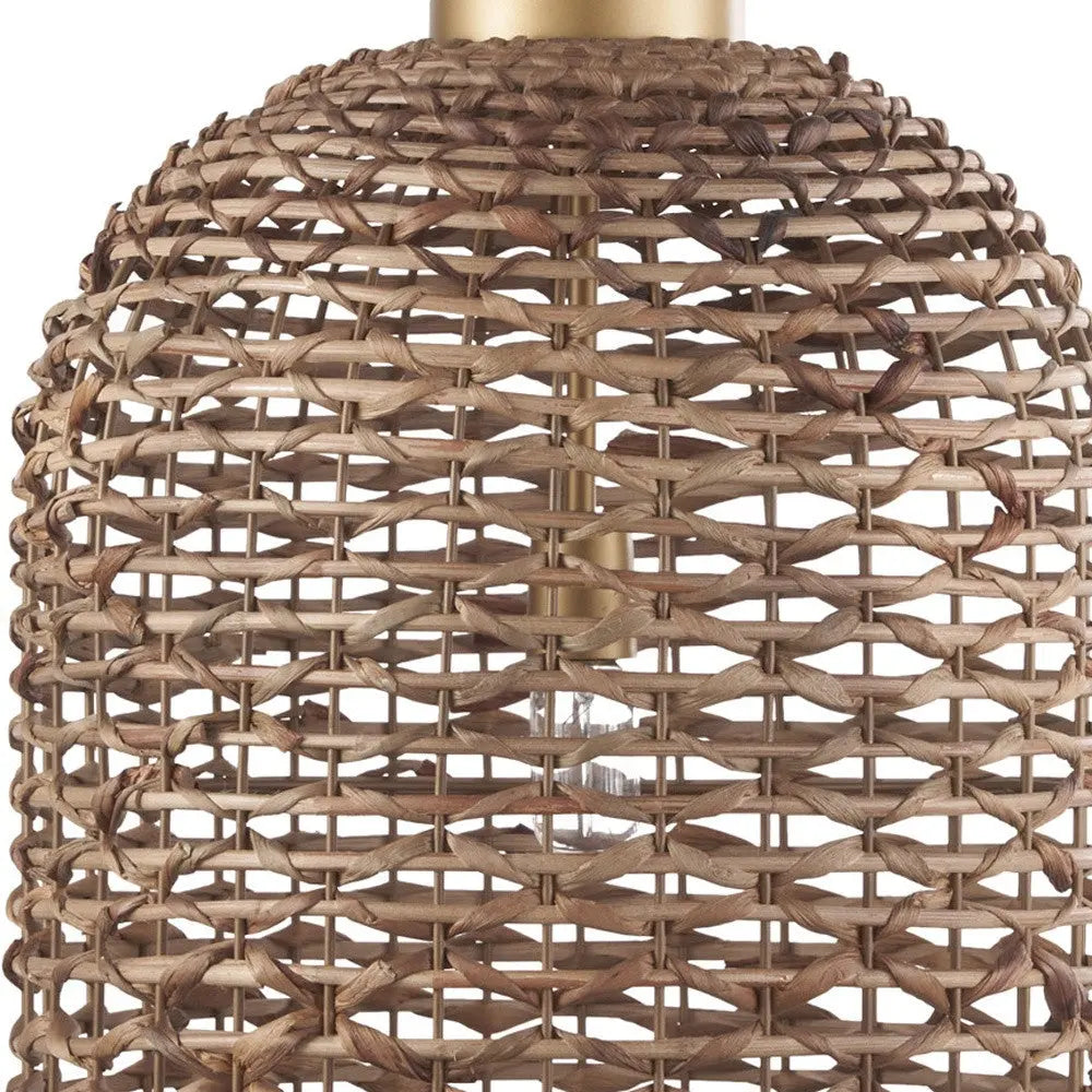 Brown Single Rattan Dimmable Ceiling Light With Brown Shades Homeroots Lighting