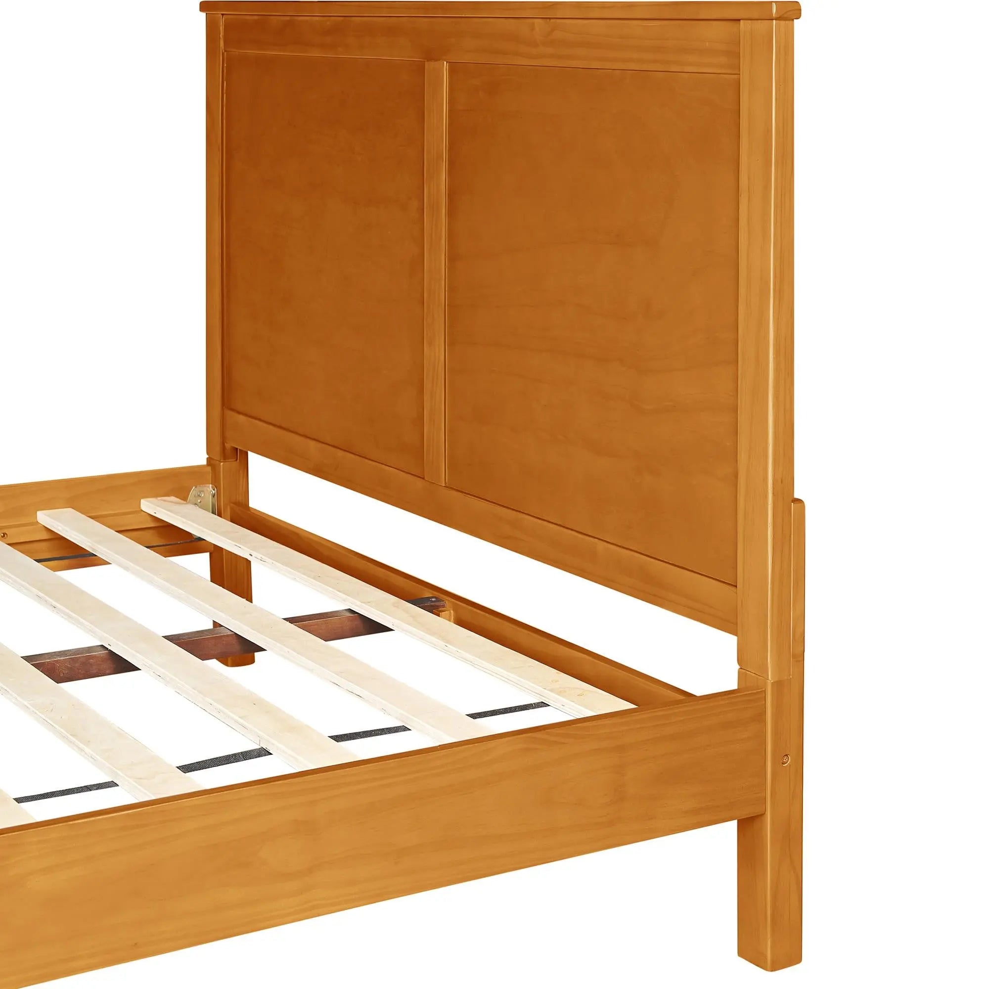 Brown Solid Wood King Bed Frame Homeroots Bed & Bath