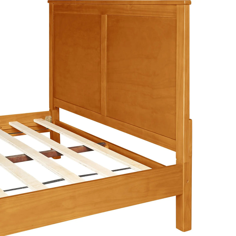 Brown Solid Wood King Bed Frame Homeroots Bed & Bath