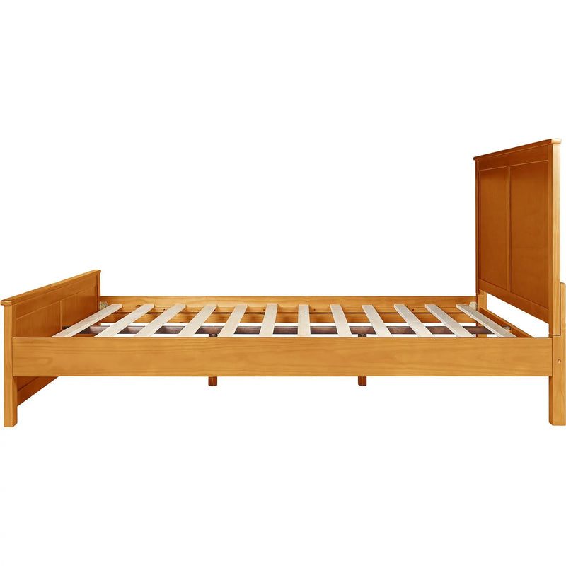 Brown Solid Wood King Bed Frame Homeroots Bed & Bath