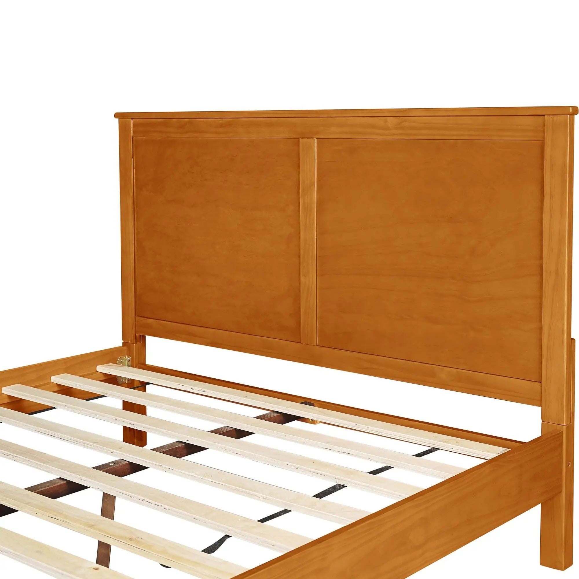 Brown Solid Wood King Bed Frame Homeroots Bed & Bath