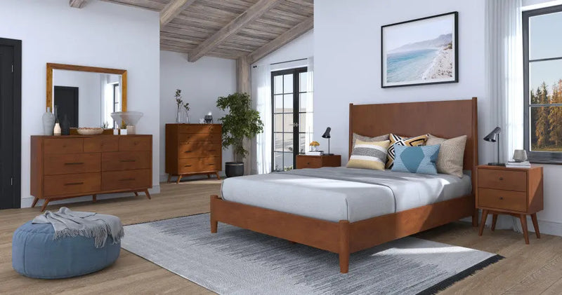 Brown Solid Wood Queen Bed Frame Homeroots Bed & Bath