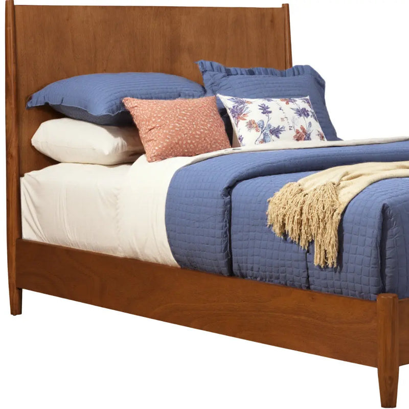 Brown Solid Wood Queen Bed Frame Homeroots Bed & Bath