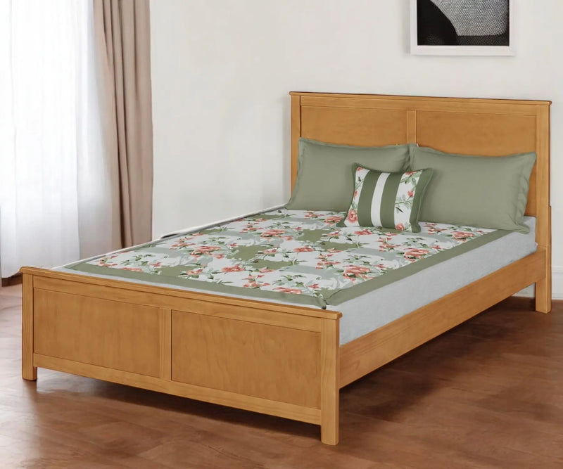 Brown Solid Wood Queen Bed Frame Homeroots Bed & Bath