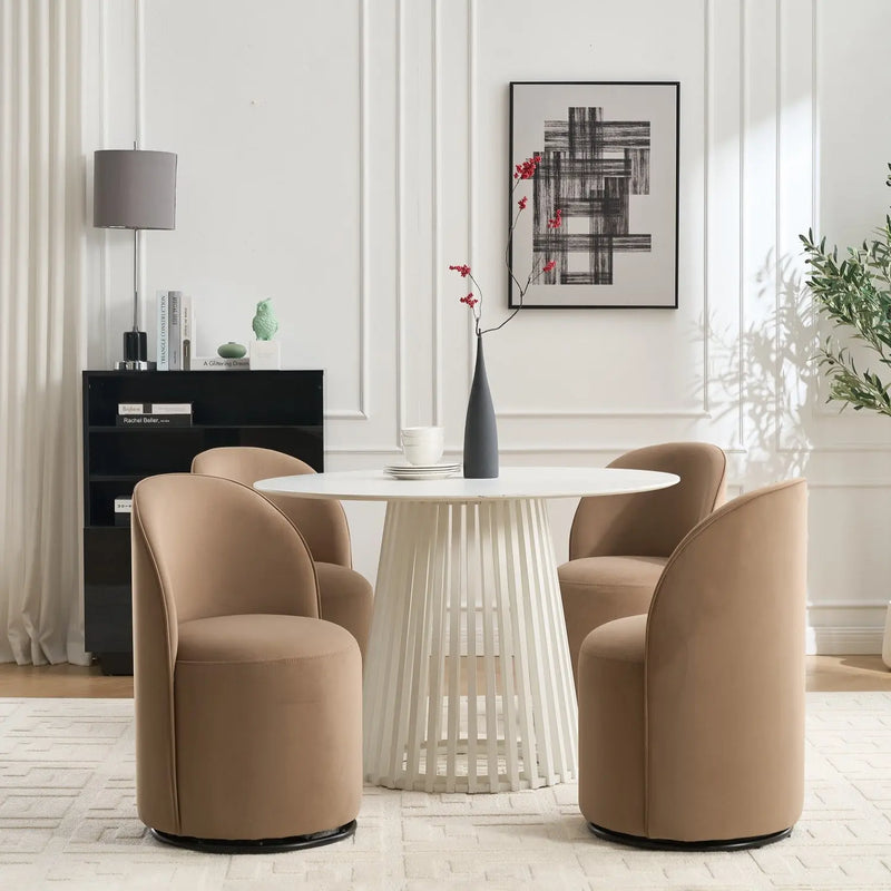 Brown Upholstered And Wood Curved Back Dining Side Chair Homeroots