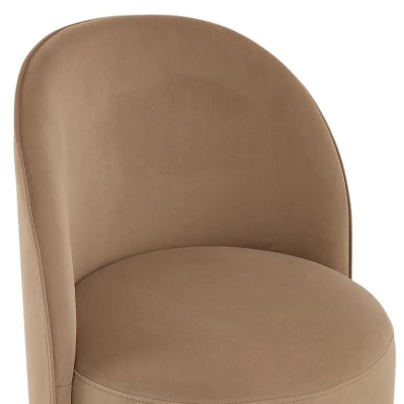 Brown Upholstered And Wood Curved Back Dining Side Chair Homeroots