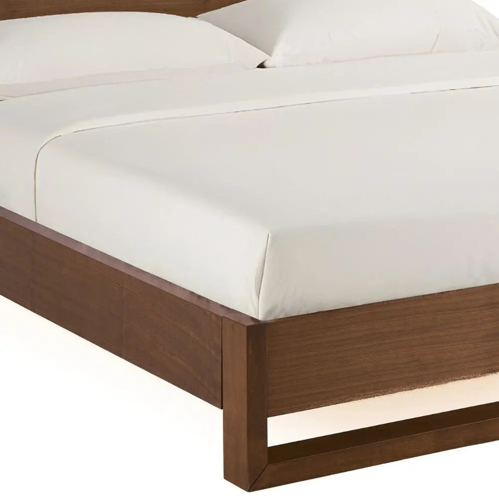 Brown Wood And California King Bed Frame Homeroots Bed & Bath