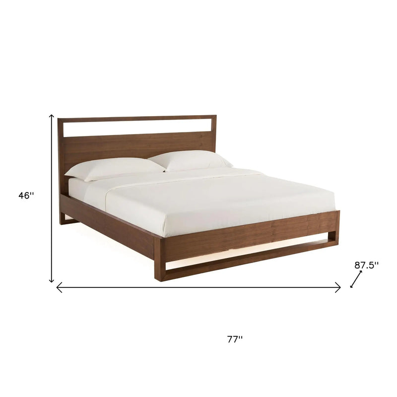 Brown Wood And California King Bed Frame Homeroots Bed & Bath