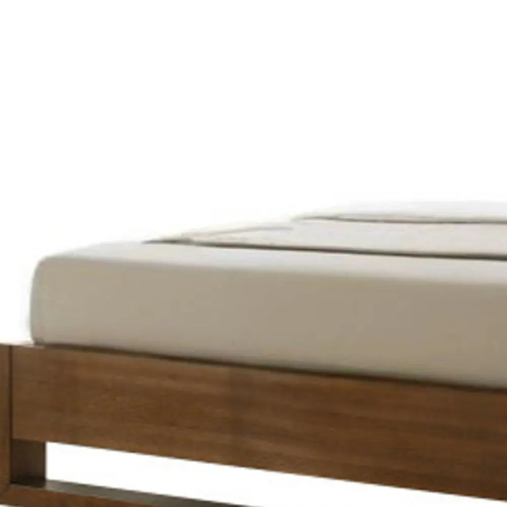 Brown Wood King Bed Frame Homeroots Bed & Bath