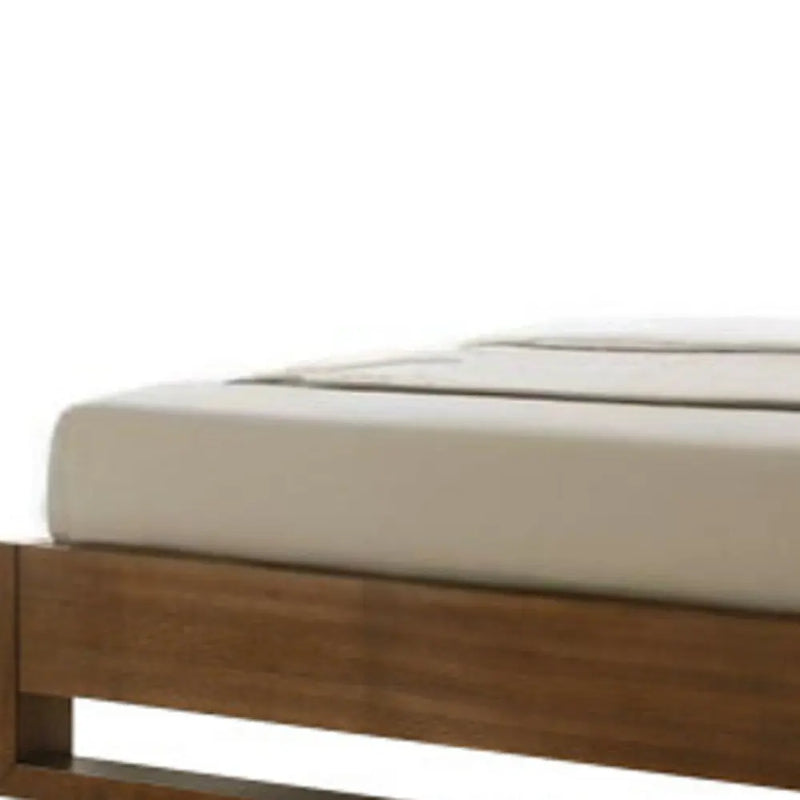 Brown Wood King Bed Frame Homeroots Bed & Bath