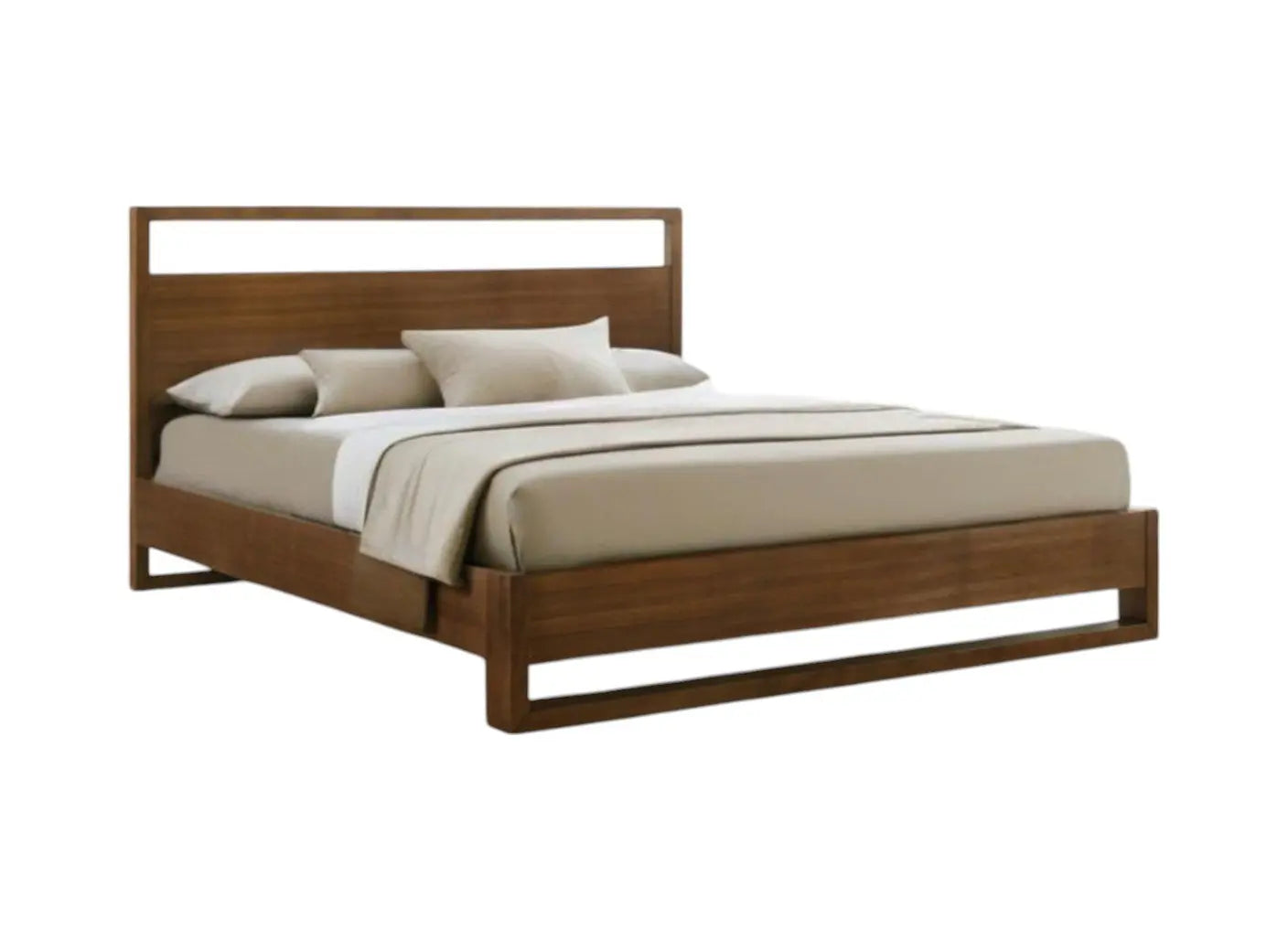 Brown Wood King Bed Frame Homeroots Bed & Bath