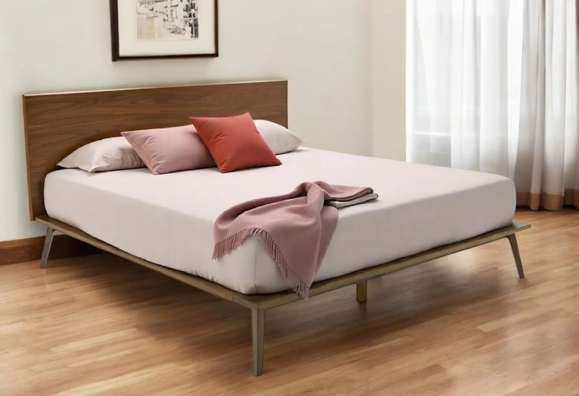 Brown Wood King Bed Frame Homeroots Bed & Bath