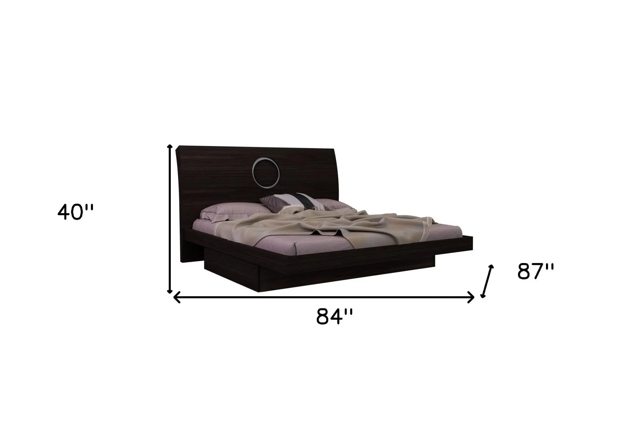 Brown Wood King Bed Frame With Drawer With Drawer Storage Homeroots Bed & Bath