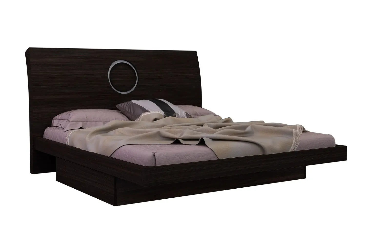 Brown Wood King Bed Frame With Drawer With Drawer Storage Homeroots Bed & Bath