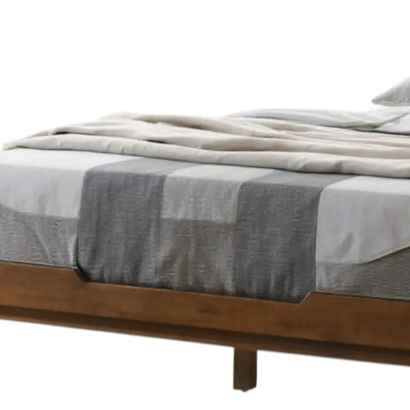 Brown Wood Queen Bed Frame Homeroots Bed & Bath