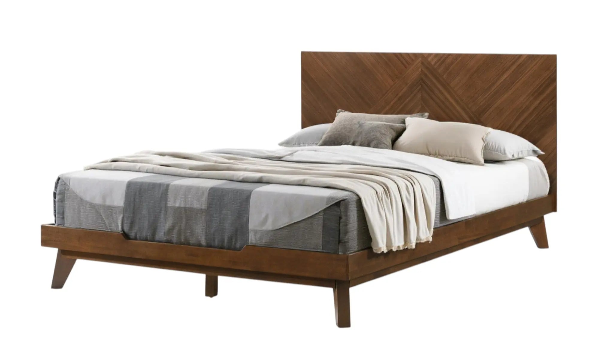 Brown Wood Queen Bed Frame Homeroots Bed & Bath