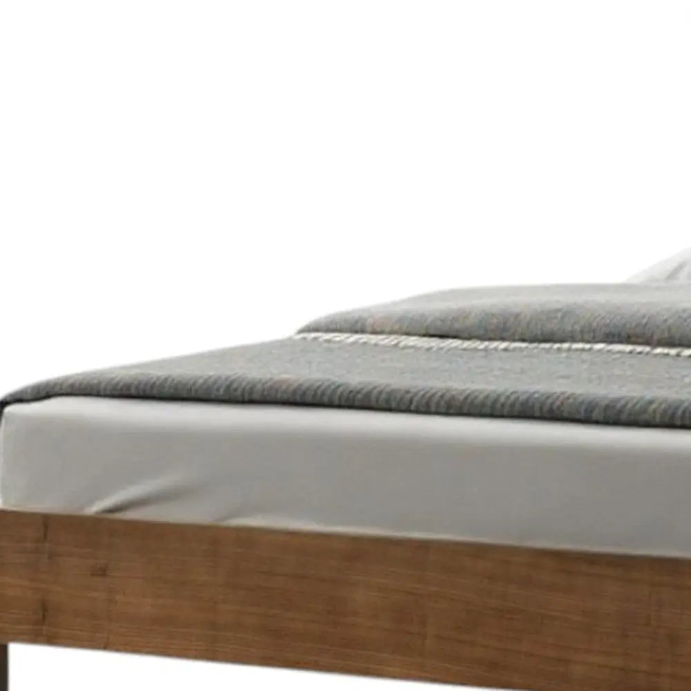Brown and Gray Wood Tufted Upholstered Queen Bed Frame Homeroots Bed & Bath