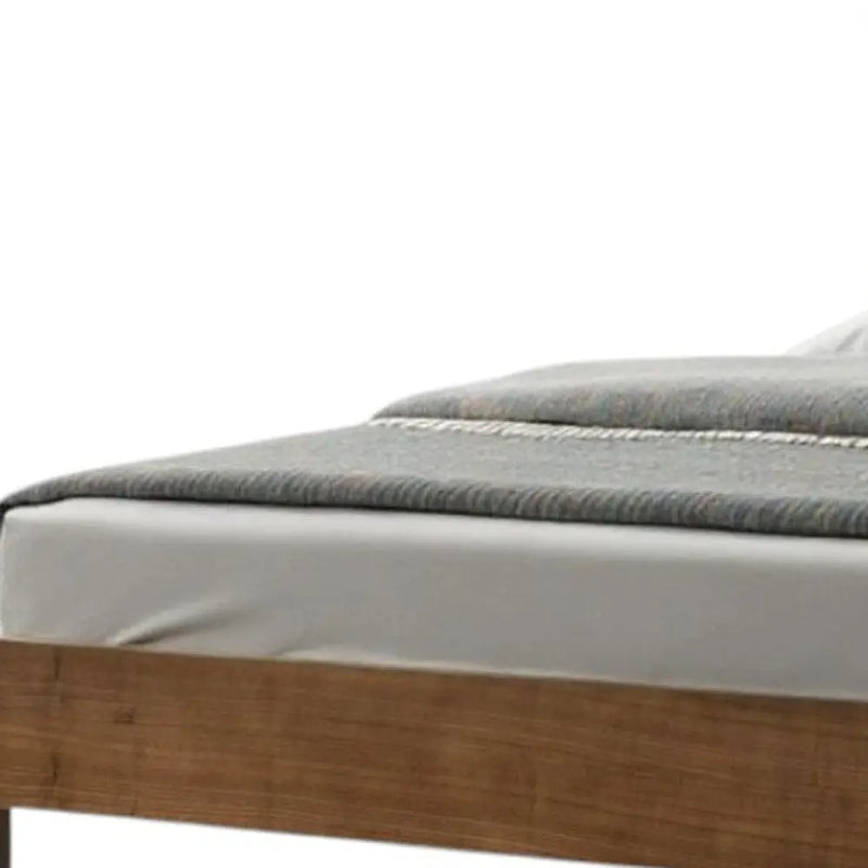Brown and Gray Wood Tufted Upholstered Queen Bed Frame Homeroots Bed & Bath
