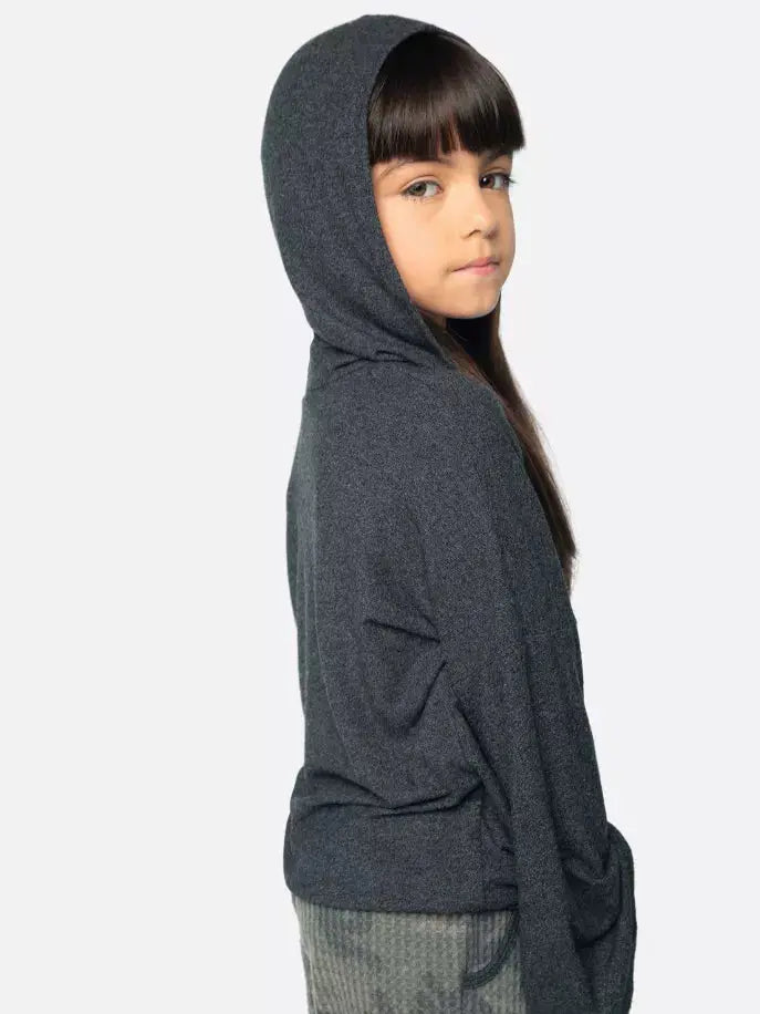 Brushed Jersey Hoodie Ft Drawstring Little Mass