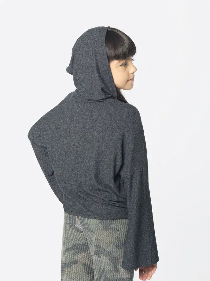Brushed Jersey Hoodie Ft Drawstring Little Mass
