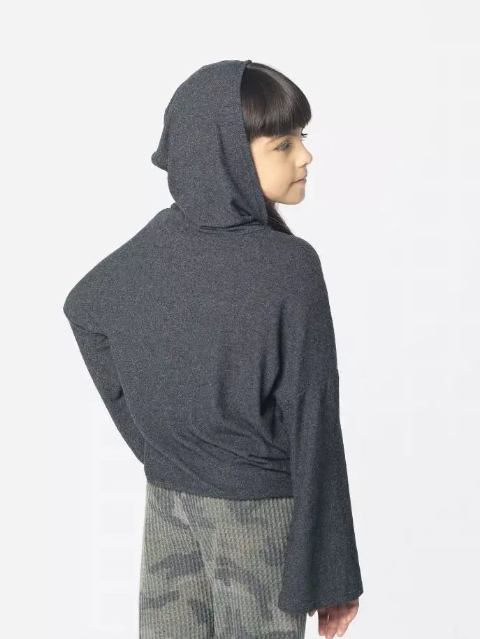 Brushed Jersey Hoodie Ft Drawstring Little Mass
