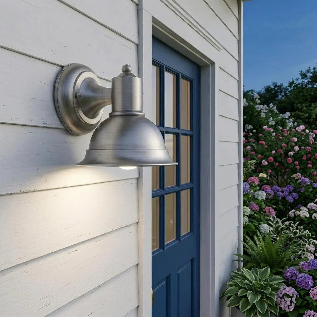 Brushed Silver Aluminum Wall Sconce Homeroots Outdoor