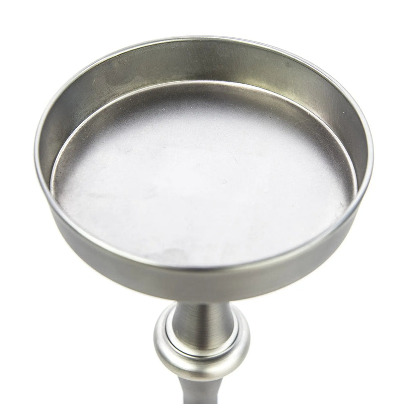 Brushed Silver Finish Drink Size Accent Table Homeroots Living Room