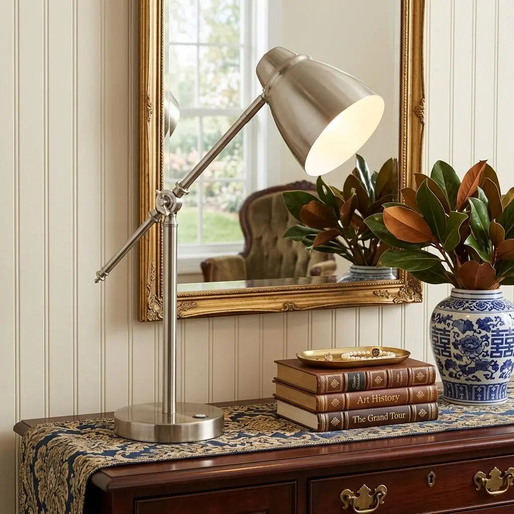 Brushed Silver LED Adjustable Desk Lamp Homeroots Lighting