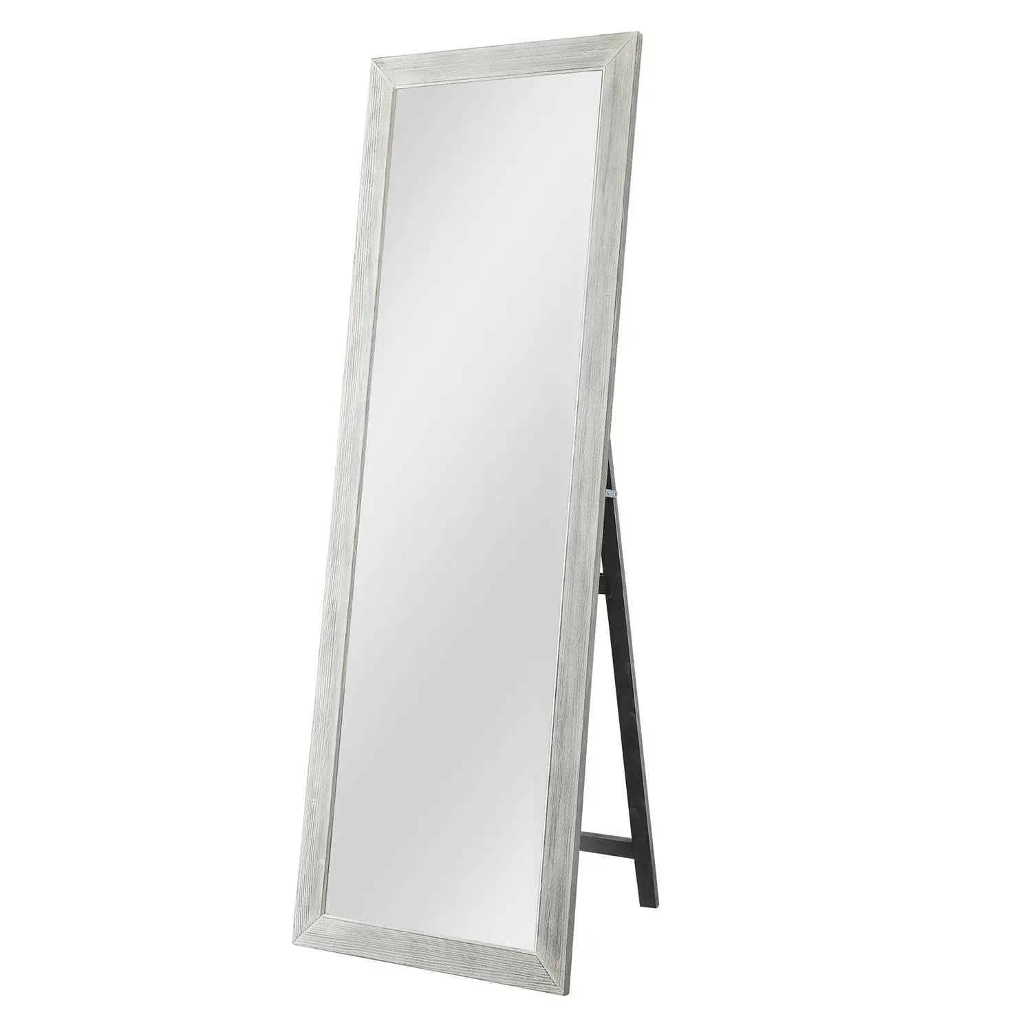 Brushed White Wooden Mirror Homeroots