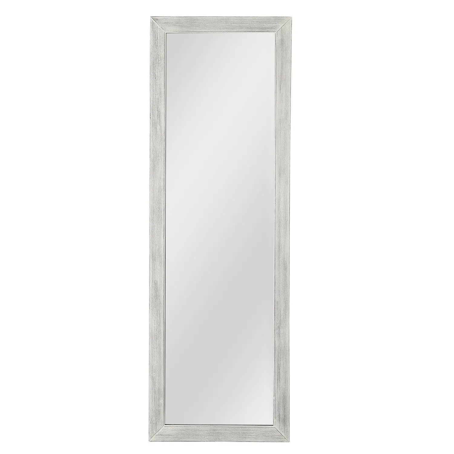 Brushed White Wooden Mirror Homeroots
