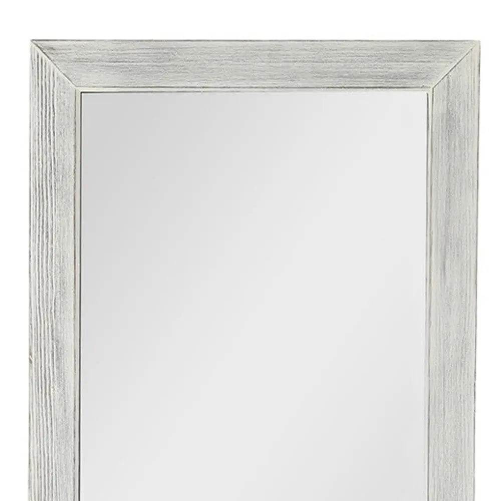 Brushed White Wooden Mirror Homeroots