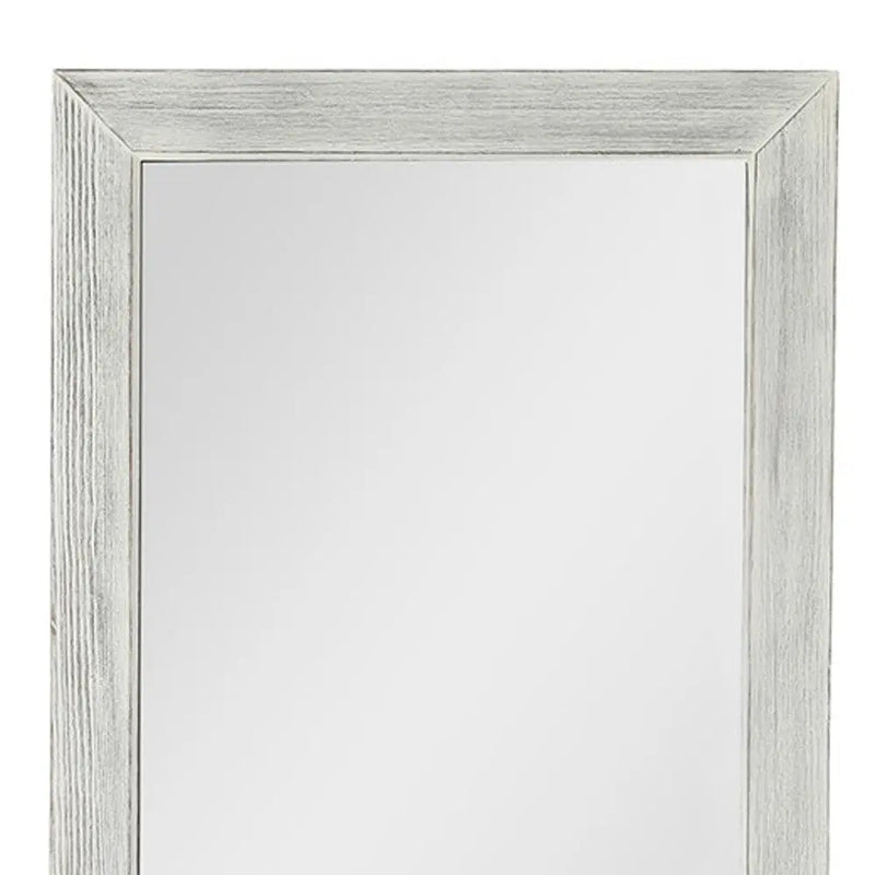 Brushed White Wooden Mirror Homeroots