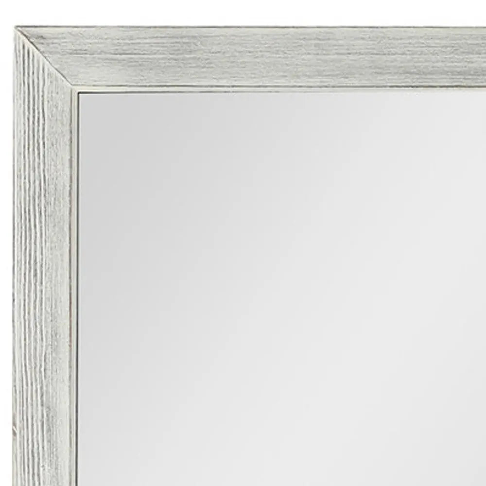 Brushed White Wooden Mirror Homeroots