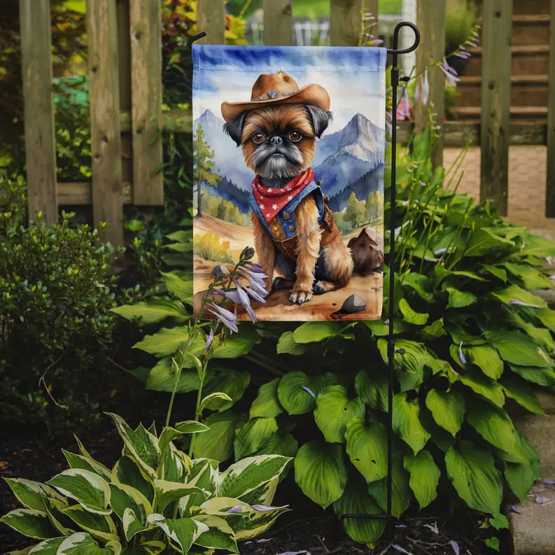 Brussels Griffon Cowboy Welcome Garden Flag Caroline's Treasures