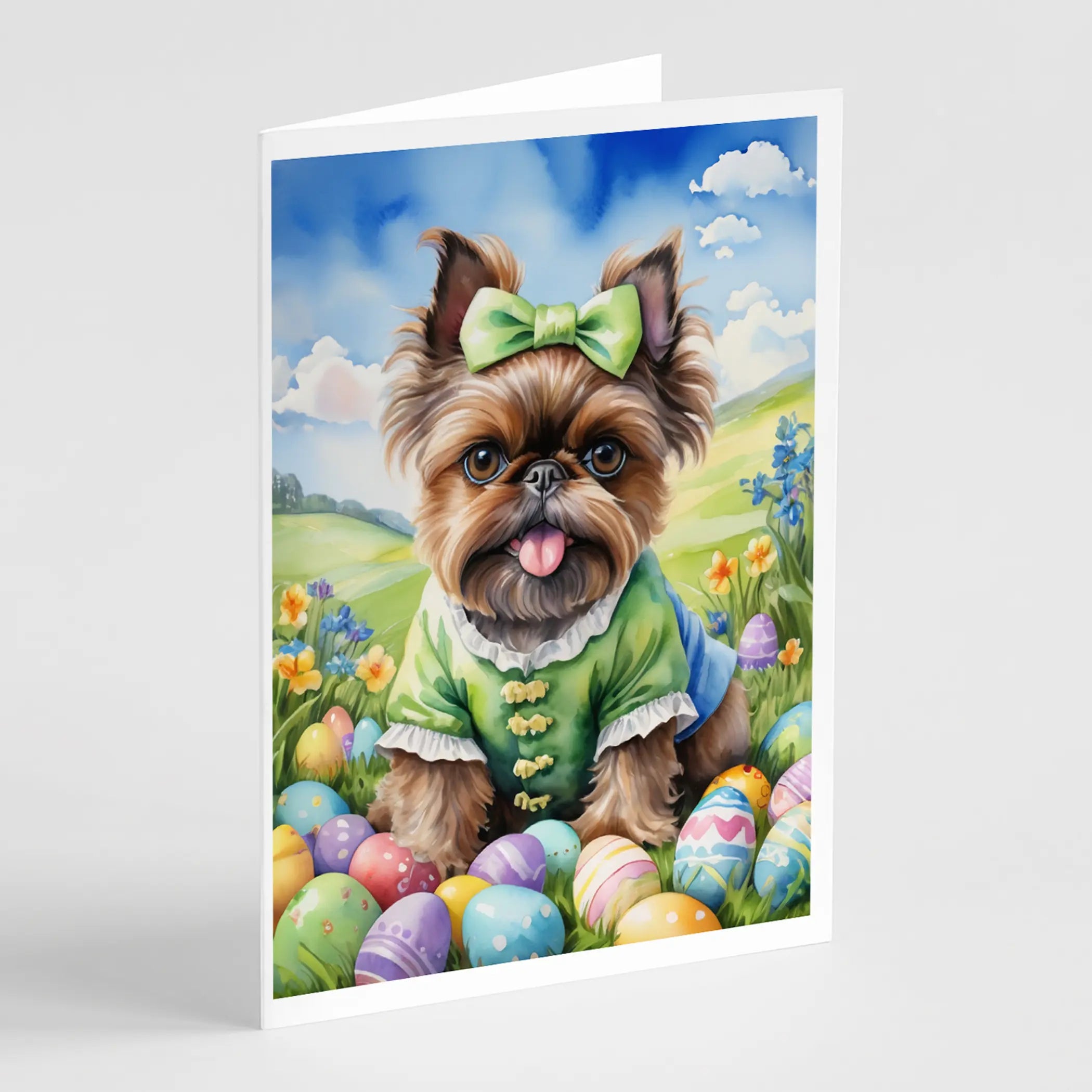Brussels Griffon Easter Egg Hunt Greeting Cards Pack of 8 Caroline's Treasures