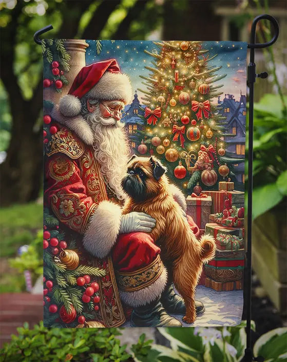 Brussels Griffon and Santa Claus Garden Flag Caroline's Treasures