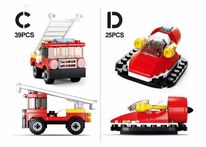 Builder Fire Building Brick Display Set, x2 of each kit A-D Texas Toy Distribution