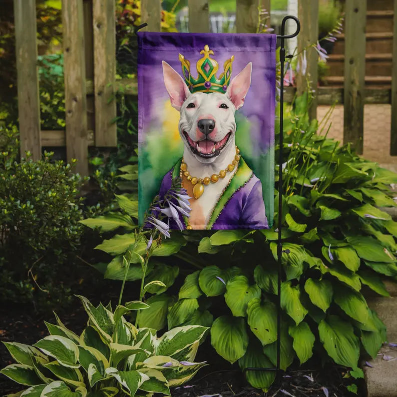 Bull Terrier King of Mardi Gras Garden Flag Caroline's Treasures