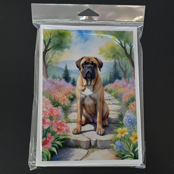 Bullmastiff Spring Path Greeting Cards Pack of 8 Caroline's Treasures