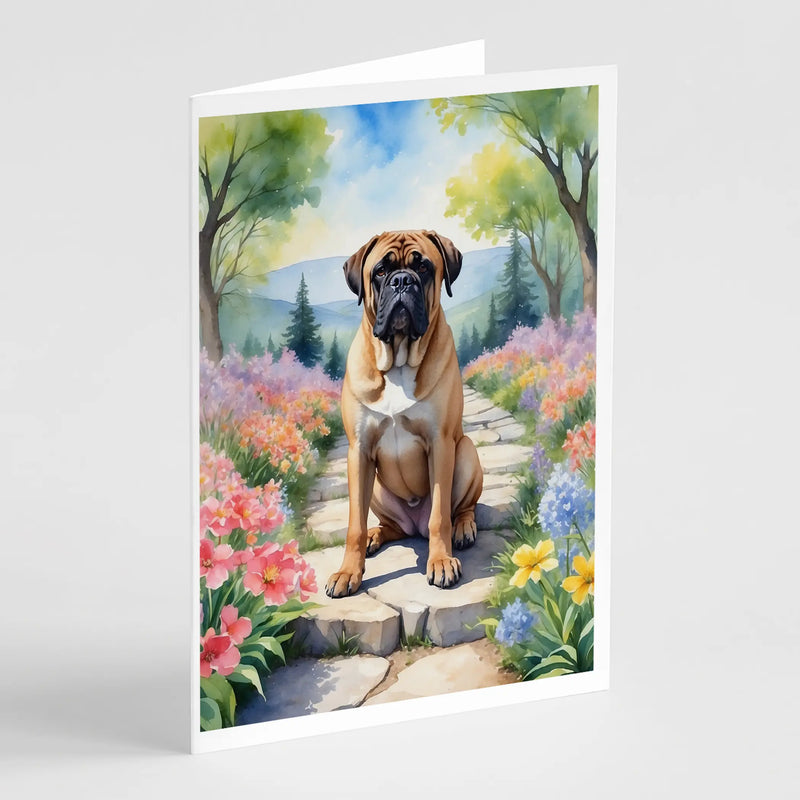 Bullmastiff Spring Path Greeting Cards Pack of 8 Caroline's Treasures