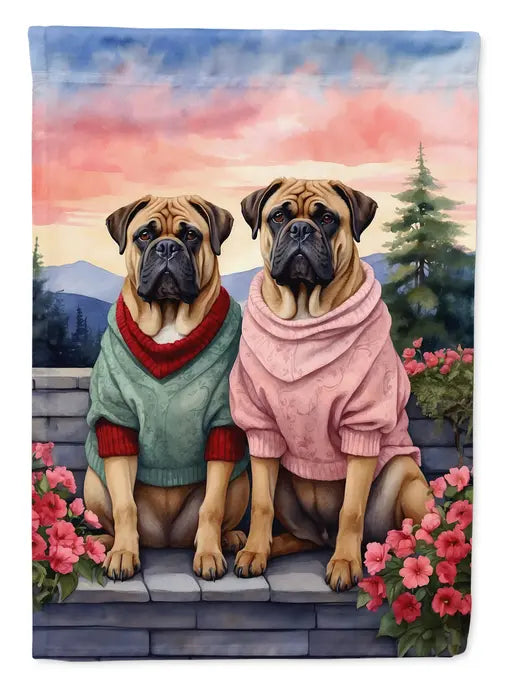 Bullmastiff Two Hearts Garden Flag Caroline's Treasures