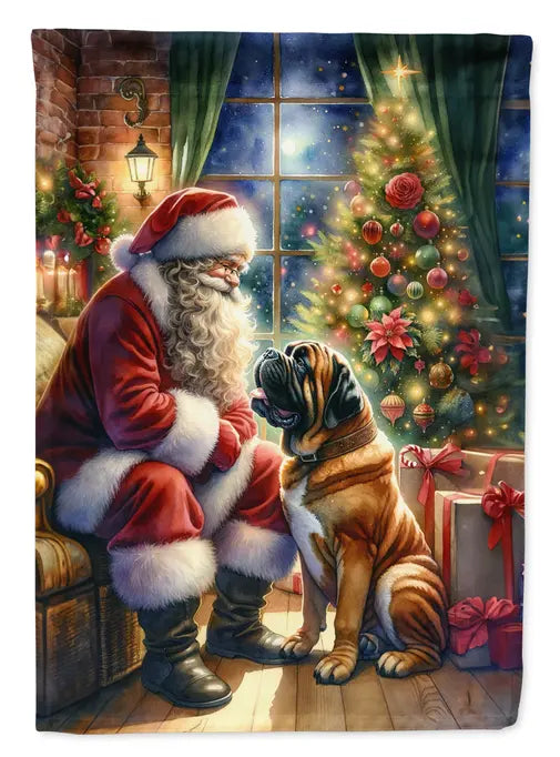 Bullmastiff and Santa Claus Garden Flag Caroline's Treasures