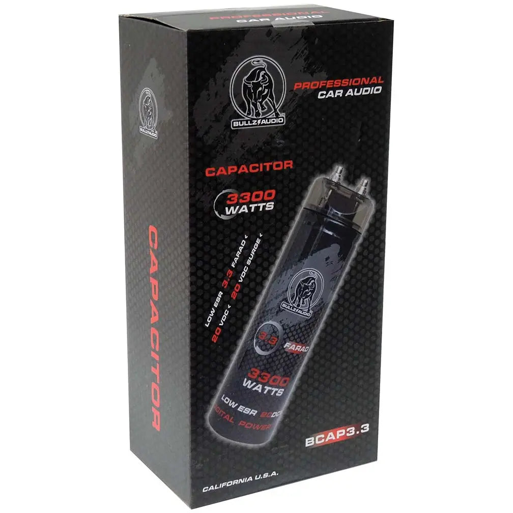 Bullz Audio 3.3 Farad Capacitor With Digital Voltage Display Xscorpion