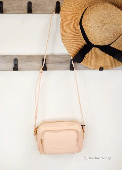 Burberry Small Peach Pink Leather Camera Crossbody Bag JV Deals